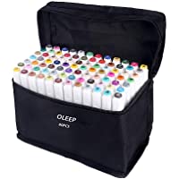 OLEEP 80 Colores Art Markers Rotulador permanente de graffiti con doble punta- para dibujar bocetos de arte- pintar…